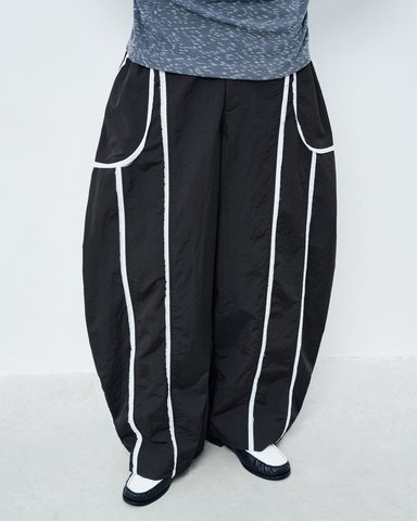 Raw Edge Pants Black