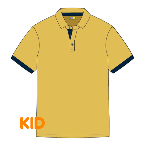 Mẫu Áo Polo Guni Basic 01 Trẻ em - Chân cổ sơ mi - Tay bo/tay xuông