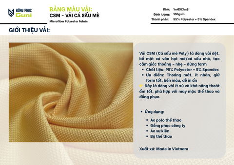 Vải Cá Sấu Mè - Pique Fabric- CSM