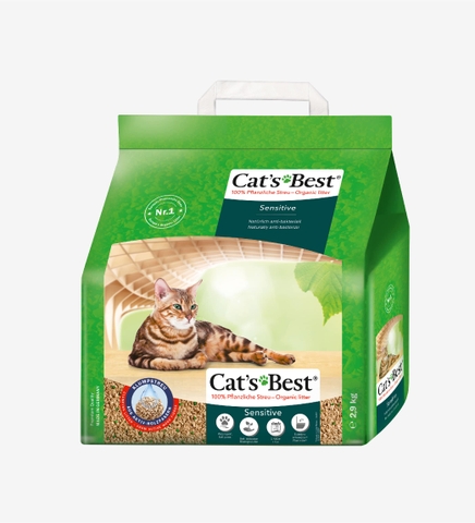Cát vệ sinh hữu cơ vón cục siêu thấm hút và kháng khuẩn Cat's Best Sensitive