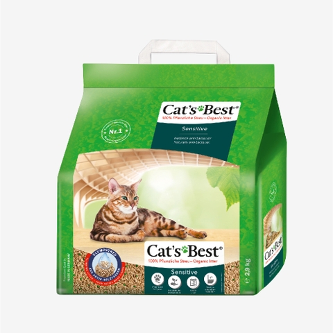 Cát vệ sinh hữu cơ vón cục siêu thấm hút và kháng khuẩn Cat's Best Sensitive