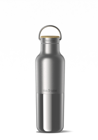 Bình Giữ Nhiệt Klean Kanteen Rise Reflect 20oz 592ml Nắp Tre Bamboo Cap Màu inox Brushed Stainless, Inox 18/8 Chính Hãng