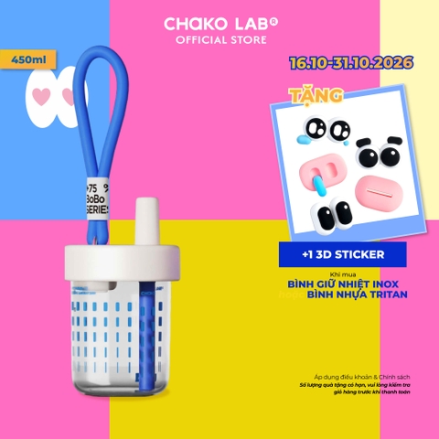 Bình Nước Nhựa Trong Suốt Tritan ChakoLab Bobo Cup 450ml