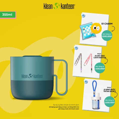 Ly Giữ Nhiệt Có Quai Klean Kanteen Rise Mug 12oz 355ml Nắp Trượt Slide Lid, Inox 18/8 Chính Hãng