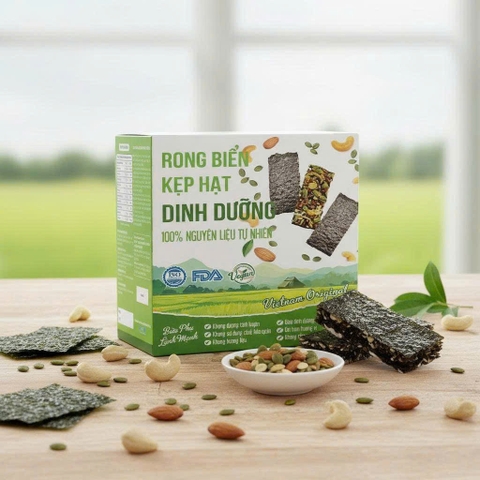 Rong biển kẹp hạt dinh dưỡng Hộp 180g (12 gói 15g)