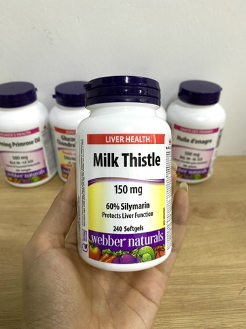 Milk Thistle L/240v WEBBER NATURALS Giải Độc, Bảo Vệ & Tăng Chức Năng Gan