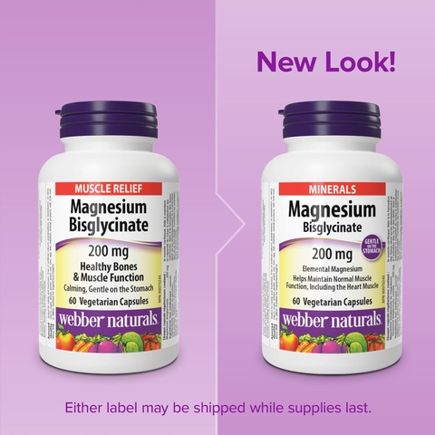 Magnesium Bisglycinate L/60v WEBBER NATURALS bổ sung magiê, cải thiện xương và răng