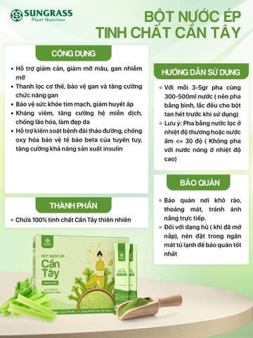 Bột nước ép Cần tây Sungrass - Hộp 120g