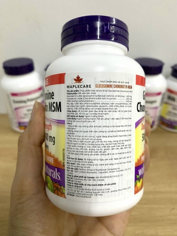 Glucosamin, Chondrotin, MSM L/120v WEBBER NATURALS Giảm đau, thoái hóa khớp