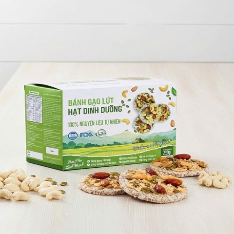 Bánh gạo lứt hạt dinh dưỡng Hộp 250g (10 gói 25g)
