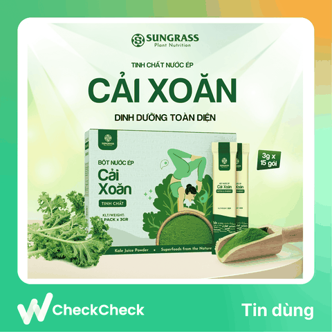 Bột nước ép Cải xoăn Sungrass - Hộp 15 gói