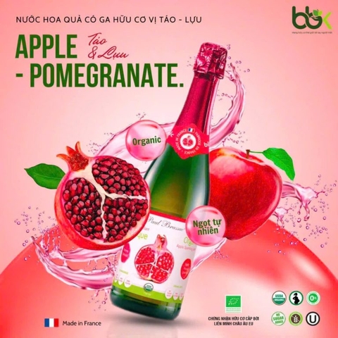 Paul Brassac – Nước Hoa Quả Có Gas Hữu Cơ vị Táo – Lựu