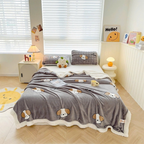 CHĂN NỈ NHUNG- Chăn nỉ nhung có khoá kéo