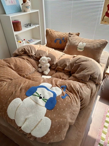 NỈ NHUNG- Set Nỉ Nhung Thêu Nổi Animal