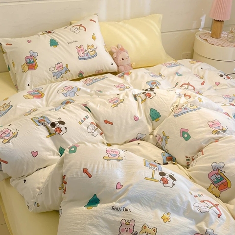 COTTON ĐŨI - Set Chăn ga gối Cotton Đũi Vintage