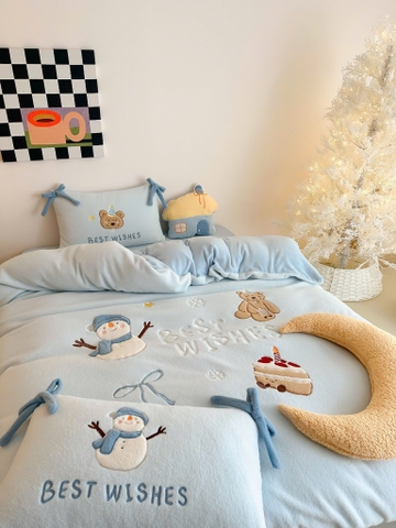 NỈ NHUNG- Nỉ Nhung 5 món Thêu nối Cao Cấp