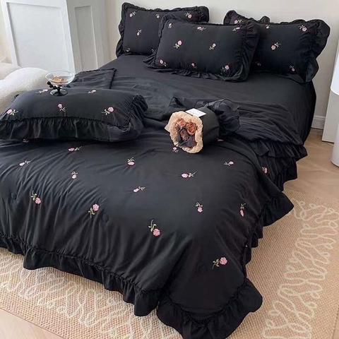 SET CHĂN CHẦN- Cotton đũi thêu nhí cổ điển