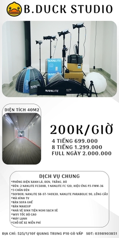Dịch vụ chụp ảnh thẻ đẹp, cho thuê Studio và thiết bị