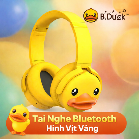 Tai Nghe Bluetooth Hình Vịt Vàng B.Duck – Tai Nghe Không Dây Dễ Thương, Âm Thanh HIFI