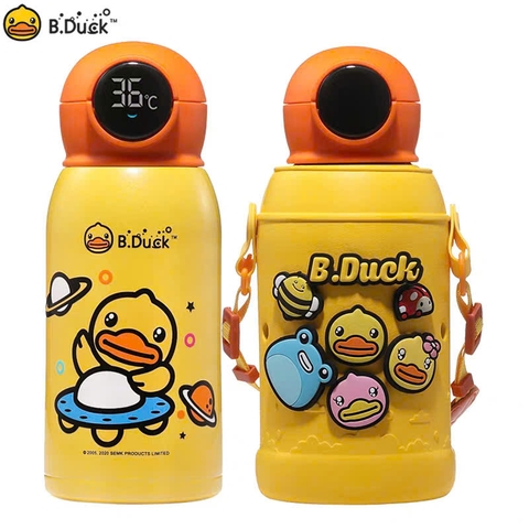 Bình Giữ Nhiệt B.Duck 500ml Cho Bé – Có Ống Hút, 2 Nắp Uống, Bình Giữ Nhiệt Đi Học Dễ Thương