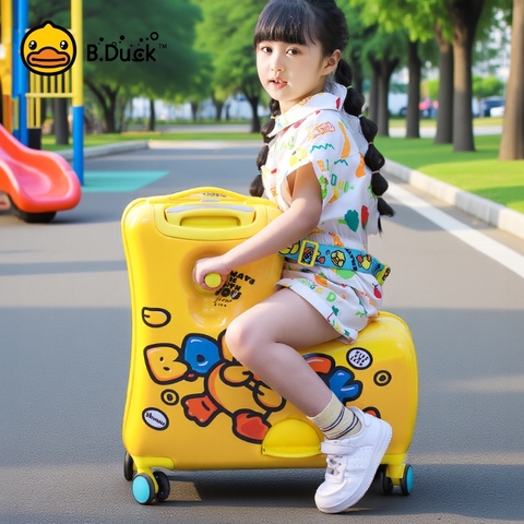 Vali cho bé B.DUCK nhập khẩu chính hãng size 20/24 ( phiên bản bánh xe xanh)