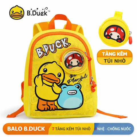 Balo B.Duck Trẻ Em 3-8 Tuổi Ba Lô Học Sinh Mẫu Giáo Tiểu Học Hình Vịt Dễ Thương Nhẹ Chống Nước