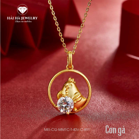 Dây chuyền con giáp tuổi Dậu bạc mạ vàng – Giữ một nguồn năng lượng tỉnh thức và sáng rõ | Hải Hà Jewelry