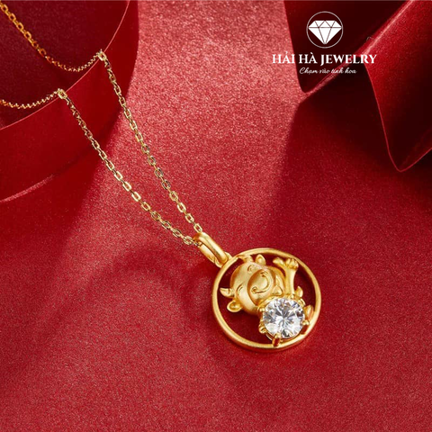 Dây chuyền con giáp tuổi Sửu bạc mạ vàng – Giữ một nguồn năng lượng bền bỉ và an yên | Hải Hà Jewelry