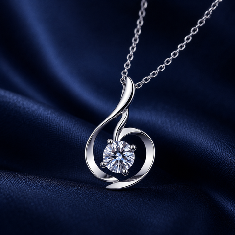 Dây chuyền bạc 925 đính kim cương Moissanite 0,8 Carat