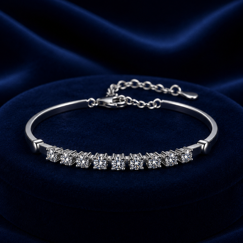 Vòng tay bạc s925 cao cấp đính Moissanite