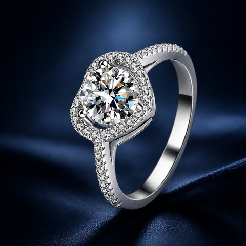 Nhẫn nữ bạc 925 đính moissanite dáng trái tim – dịu dàng trong từng điểm chạm