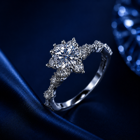 Nhẫn nữ hoa tỏa sáng – Một khoảnh khắc dịu dàng ở lại trên bàn tay | Hải Hà Jewelry
