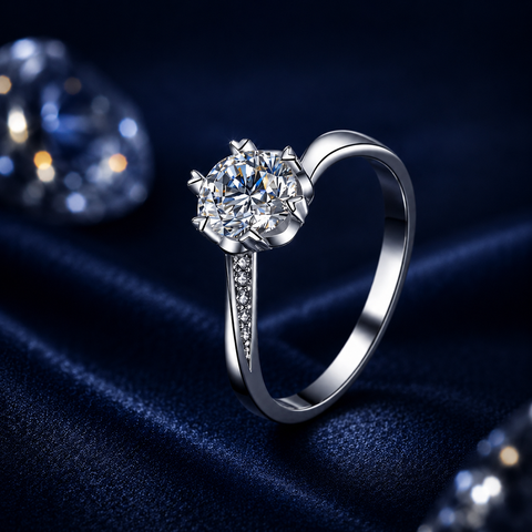 Nhẫn nữ bạc 925 moissanite dáng solitaire – điểm sáng ở lại thật lâu