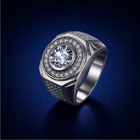 Nhẫn nam Moissanite Bạc s925 cao cấp | Hải Hà Jewelry