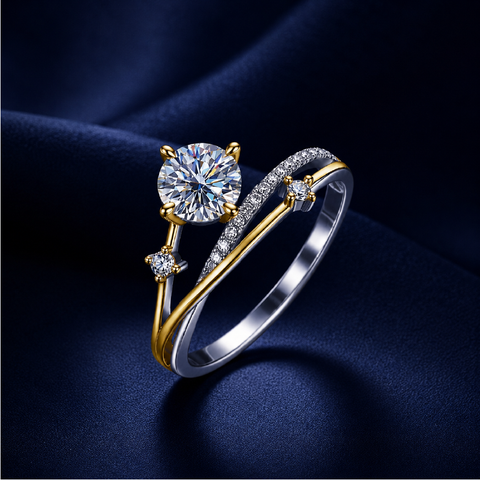 Nhẫn moissanite đôi nhánh giao hòa – Cân bằng trong những điều khác biệt | Hải Hà Jewelry