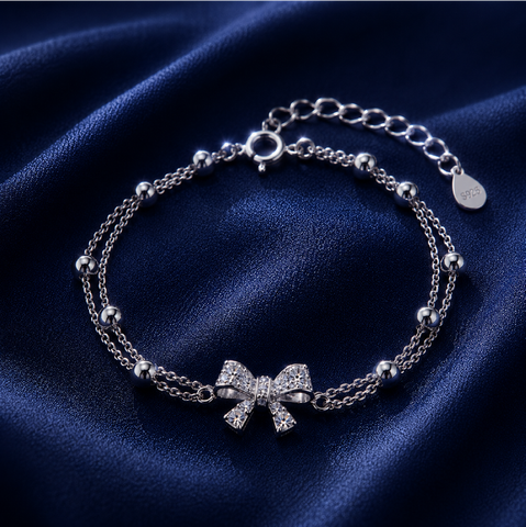 Vòng tay nơ đôi bi tròn – Dịu dàng được giữ cân bằng | Hải Hà Jewelry