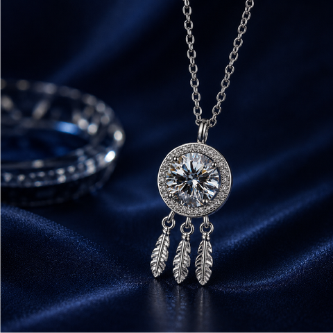 Dây chuyền bạc s925 đính Moissanite 1 Carat