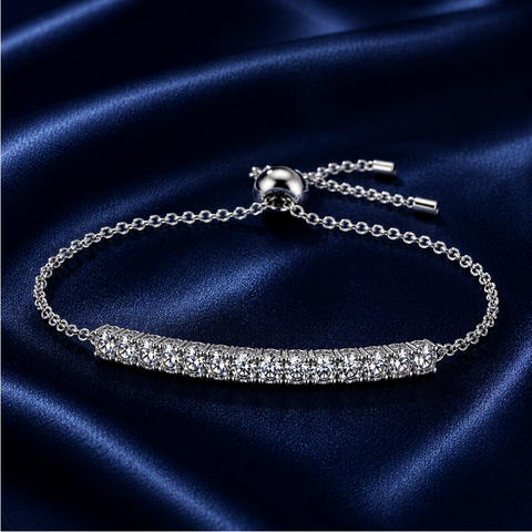 Vòng tay bạc 925 đính kim cương Moissanite 0,1x13 Carat