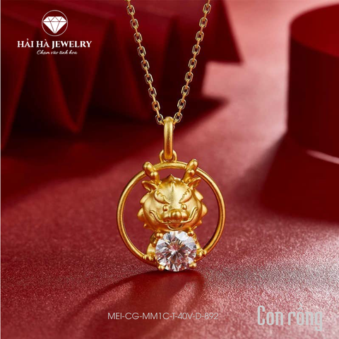 Dây chuyền con giáp tuổi Thìn bạc mạ vàng – Giữ một nguồn năng lượng mạnh mẽ nhưng rất tĩnh | Hải Hà Jewelry