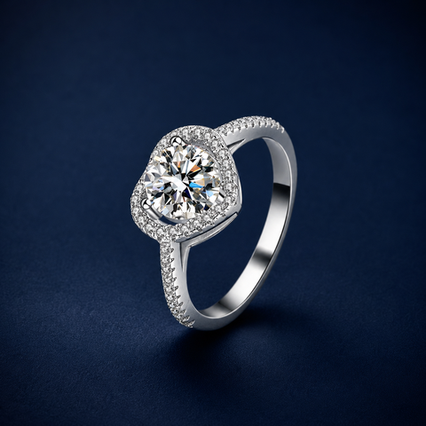 Nhẫn nữ bạc 925 đính moissanite dáng trái tim – dịu dàng trong từng điểm chạm