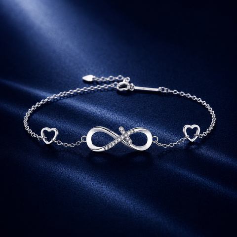 Vòng tay bạc vô cực gắn kết – Ở lại cùng nhau, theo cách bền lâu | Hải Hà Jewelry
