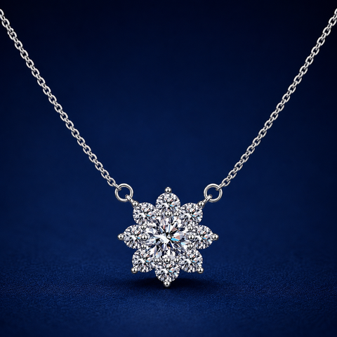 Dây chuyền bạc 925 moissanite dáng hoa – điểm sáng tinh tế, lấp lánh vừa đủ để khởi đầu Xuân an yên | Hải Hà Jewelry