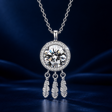 Dây chuyền bạc s925 đính Moissanite 1 Carat