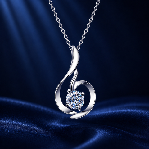 Dây chuyền bạc 925 đính kim cương Moissanite 0,8 Carat