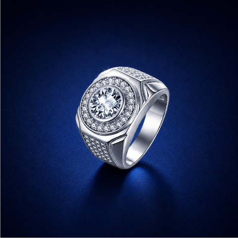 Nhẫn nam Moissanite Bạc s925 cao cấp | Hải Hà Jewelry