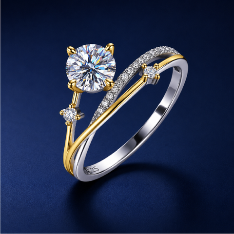 Nhẫn moissanite đôi nhánh giao hòa – Cân bằng trong những điều khác biệt | Hải Hà Jewelry