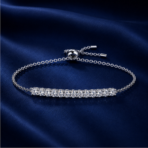 Vòng tay bạc 925 đính kim cương Moissanite 0,1x13 Carat