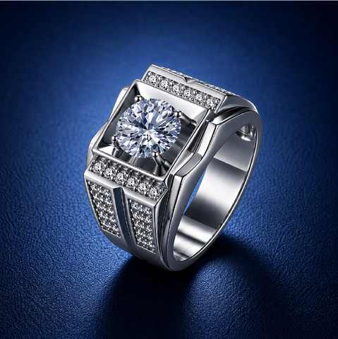 Nhẫn nam bản khối đính đá trung tâm – Vững vàng từ bên trong | Hải Hà Jewelry