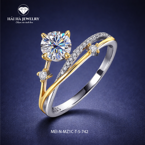 Nhẫn moissanite đôi nhánh giao hòa – Cân bằng trong những điều khác biệt | Hải Hà Jewelry