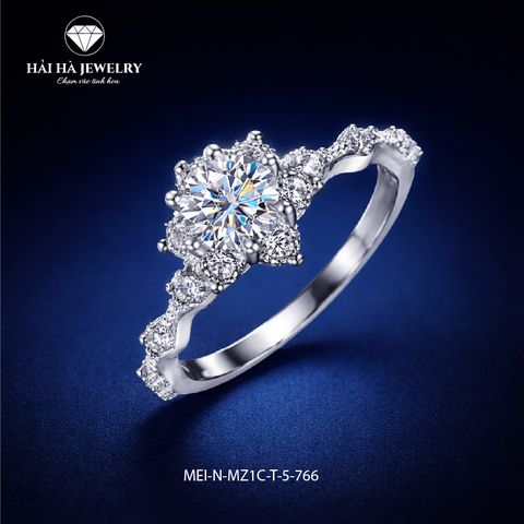 Nhẫn nữ hoa tỏa sáng – Một khoảnh khắc dịu dàng ở lại trên bàn tay | Hải Hà Jewelry